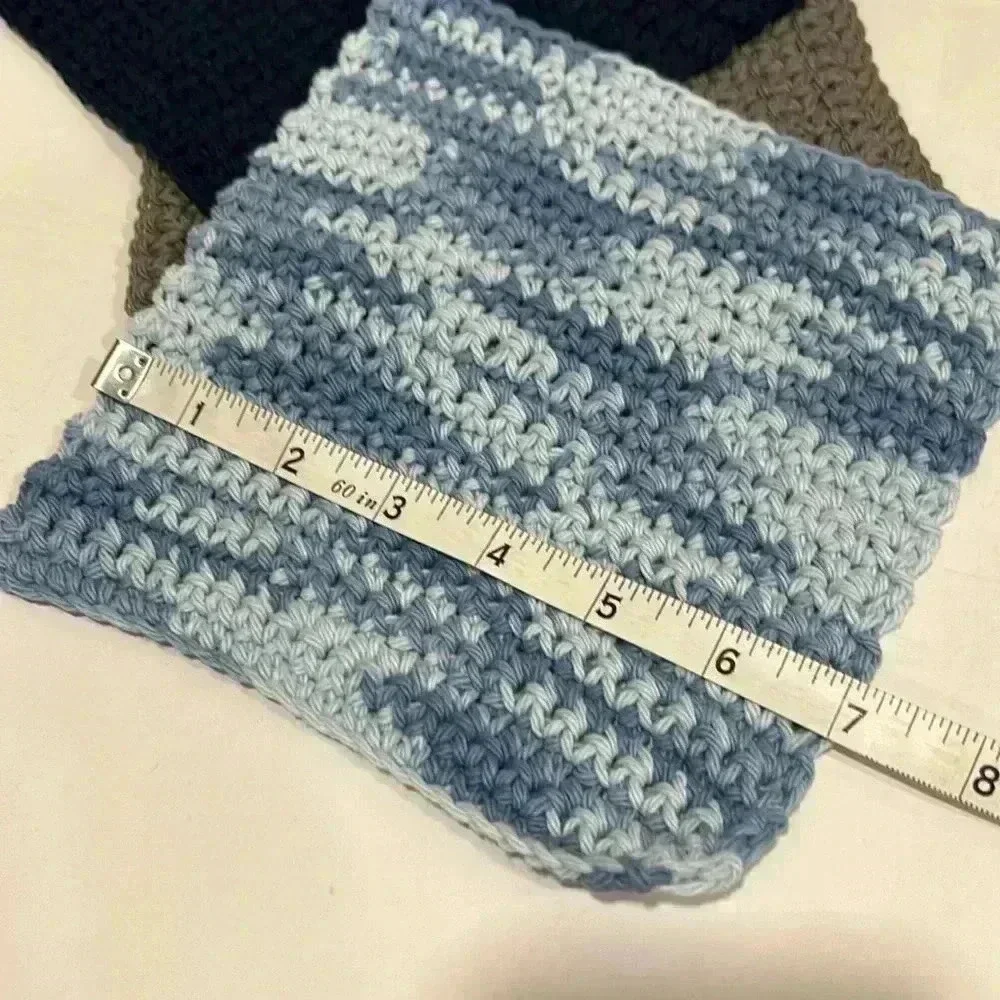 Hand Crocheted Washcloth/Dishcloth - Set of 3